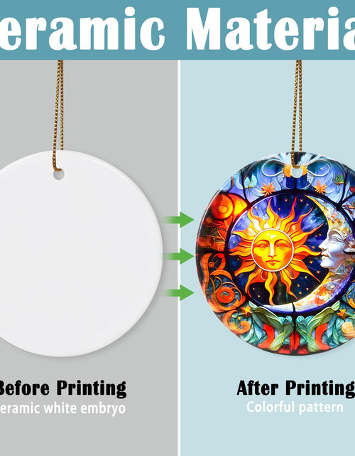 Load image into Gallery viewer, Touber Sun God Christmas Ornament Ceramic Holiday Decor Sun and Moon
