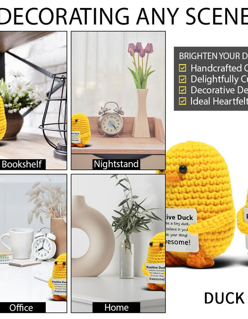 Load image into Gallery viewer, VKYN Handmade Multicolour Crochet Duck Inspirational Mental Health Decor
