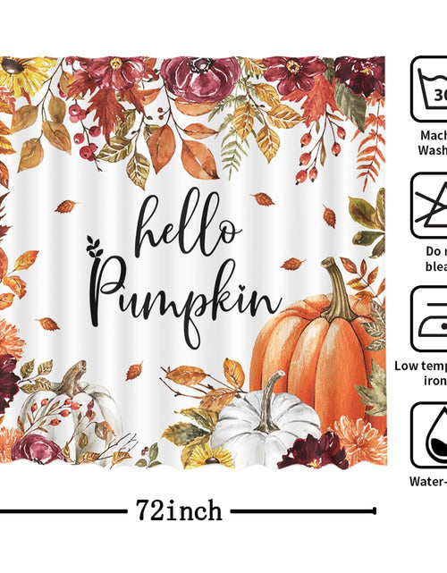 Load image into Gallery viewer, MEHOFOND Fall Pumpkin Watercolor Shower Curtain 72x72 Inch Waterproof Hooks
