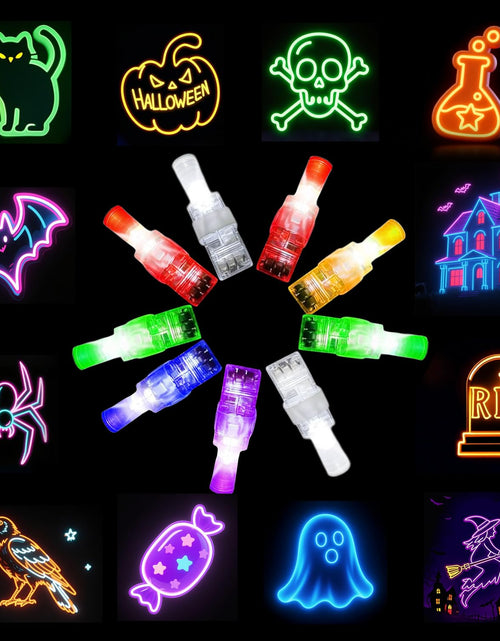 Load image into Gallery viewer, Lnbeyw Halloween Party Favors 72 Pcs Multicolor LED Finger Lights Glow Dark
