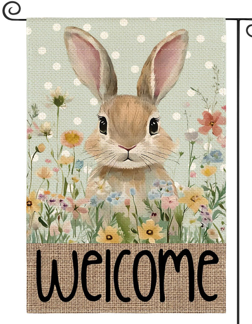 Load image into Gallery viewer, AVOIN colorlife Easter Bunny Garden Flag 12x18 Inch Blue Double Sided

