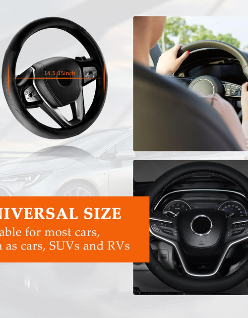 Load image into Gallery viewer, Ziciner Steering Wheel Cover Soft Leather Durable Universal 14.5-15in Gray
