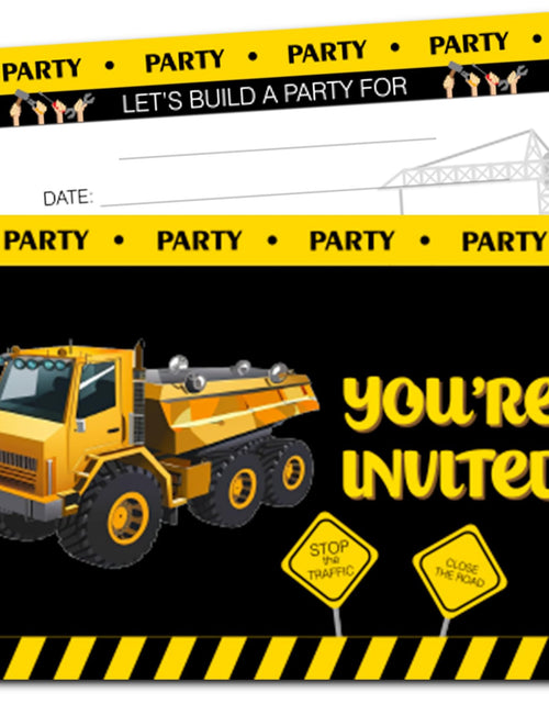 Load image into Gallery viewer, XIAOPNN Construction Birthday Party Invitation Boys, 30 Cards With 30 Envelopes
