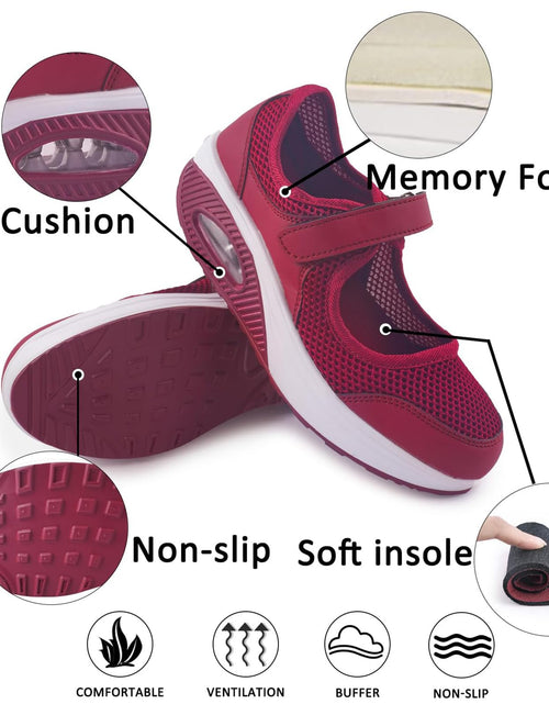 Load image into Gallery viewer, Git-up Women's Arch Support Walking Shoes Orthopedic Sneakers Red Size 9.5
