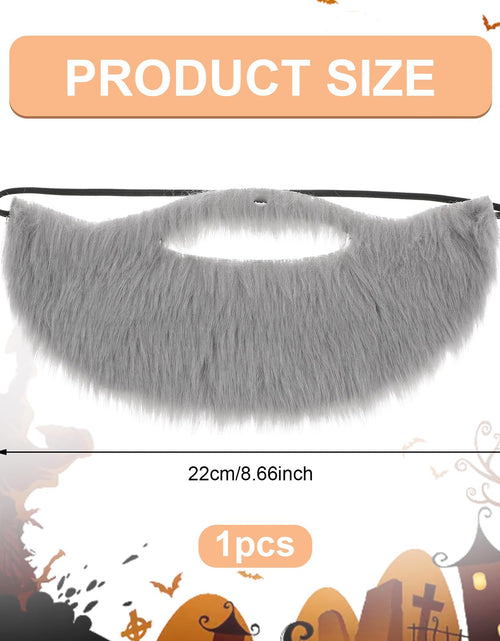 Load image into Gallery viewer, Lusofie Grey Fake Beard Elastic Realistic Costume Facial Hair for Role Play

