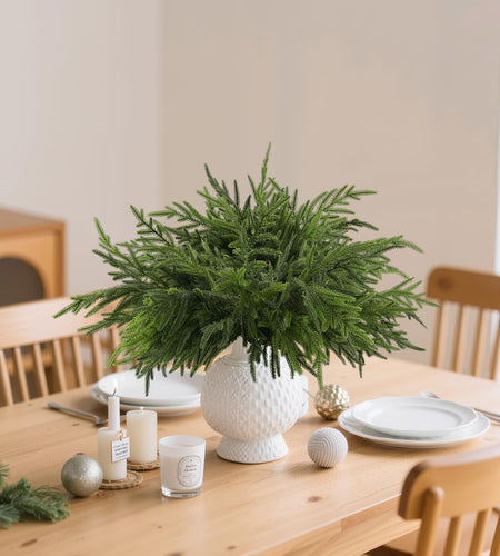 Wsorik 12Pcs 24 Inch Norfolk Pine Stems Artificial Greenery Branches