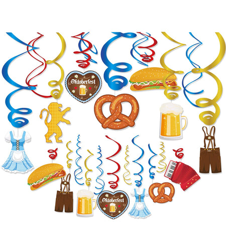 Generic Munich Oktoberfest Swirl Decorations Gold PVC Party Hanging Streamers