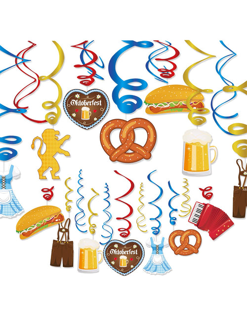 Load image into Gallery viewer, Generic Munich Oktoberfest Swirl Decorations Gold PVC Party Hanging Streamers
