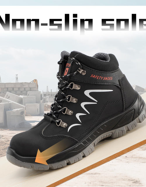 Load image into Gallery viewer, ESTAMICO Steel Toe Waterproof Work Boots Men Black Size 7.5
