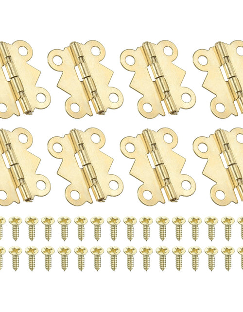 Load image into Gallery viewer, PATIKIL Jewelry Box Hinges 3/4 Inch 8 Pack Gold with Screws Butterfly
