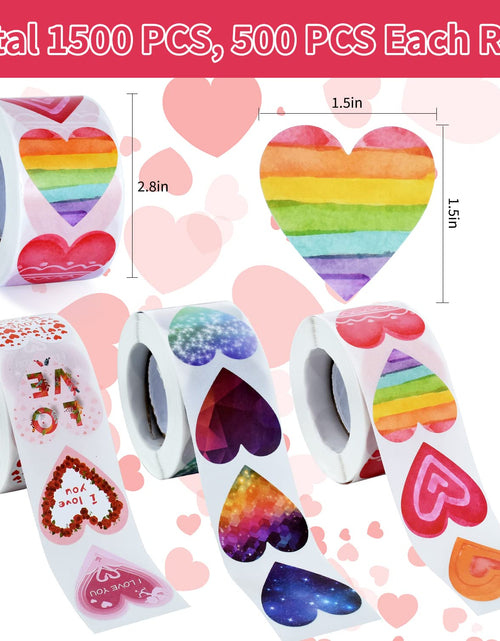 Load image into Gallery viewer, CTOHN 1500 PCS 1.5in Red Heart Stickers Self Adhesive Love Roll
