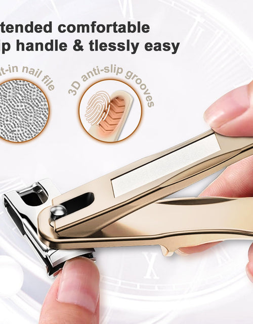 Load image into Gallery viewer, ILLFER Toe Nail Clippers 360° Rotating Long Handle Gold Stainless Steel
