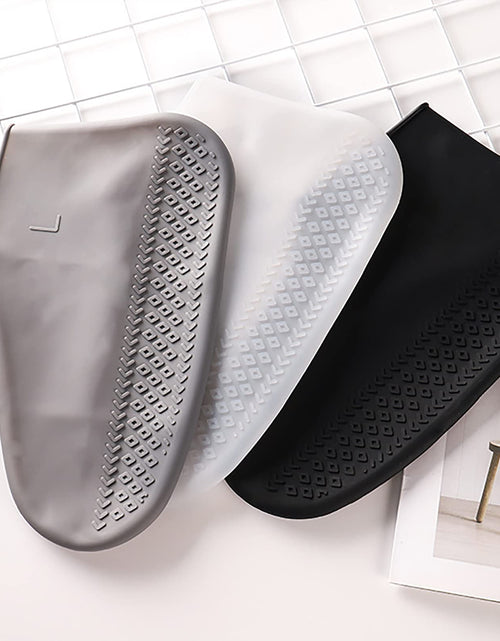 Load image into Gallery viewer, Unisex Silicone Waterproof Shoe Covers Slip-Resistant Large Grey Size L
