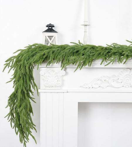 XmasExp Norfolk Pine Garland 6FT Realistic Artificial Christmas Green