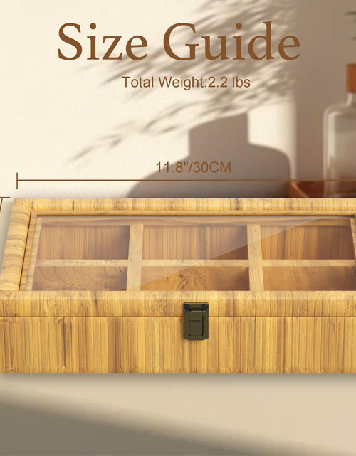 Load image into Gallery viewer, Fllamo Rattan Storage Box with Lid 6 Compartments Brown 11.8x7.8x3in
