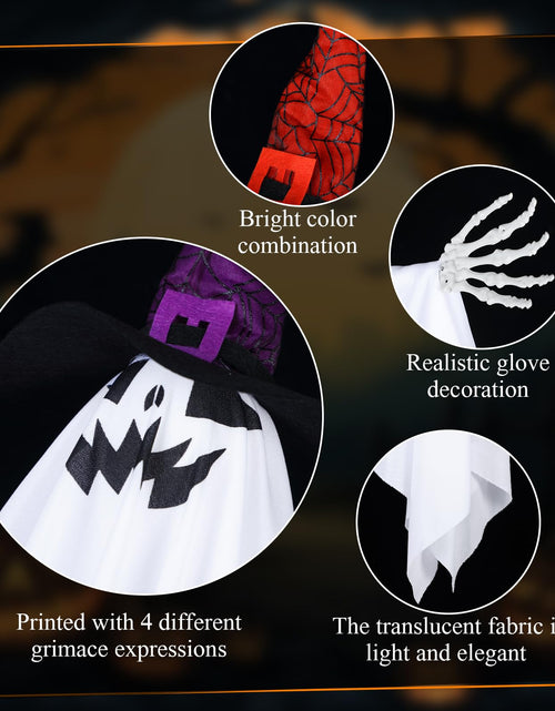 Load image into Gallery viewer, Threan 4-Piece Hanging Ghost Decorations 28-35" White Halloween Decor
