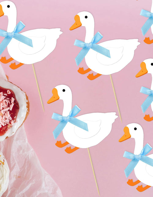 Load image into Gallery viewer, JDIYMI One Silly Goose Cupcake Topper Baby Shower Birthday Party 20pcs Blue
