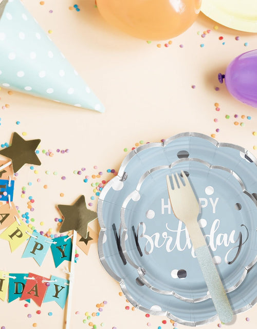 Load image into Gallery viewer, LeZakaa Birthday Paper Plates Set 50pcs 7 &amp; 9 Inch Happy Birthday Balloon
