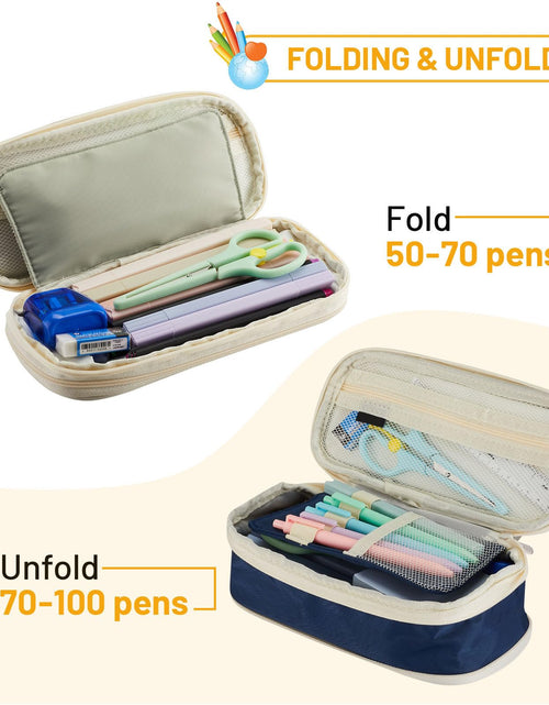 Load image into Gallery viewer, Sonuimy Large Capacity Pencil Case Pouch Zipper Organizer Green
