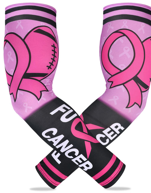 Load image into Gallery viewer, PABOBIT Breast Cancer Awareness Pink Ribbon Arm Sleeve Football 1Pair Size Adult
