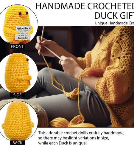 VKYN Handmade Multicolour Crochet Duck Inspirational Mental Health Decor