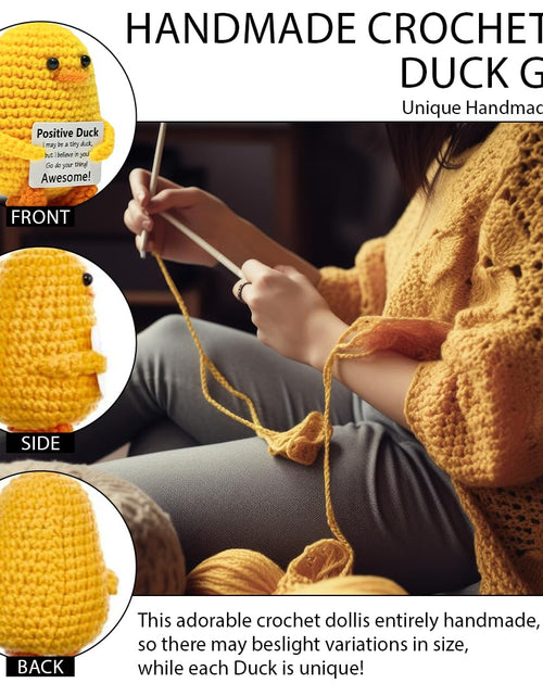 Load image into Gallery viewer, VKYN Handmade Multicolour Crochet Duck Inspirational Mental Health Decor
