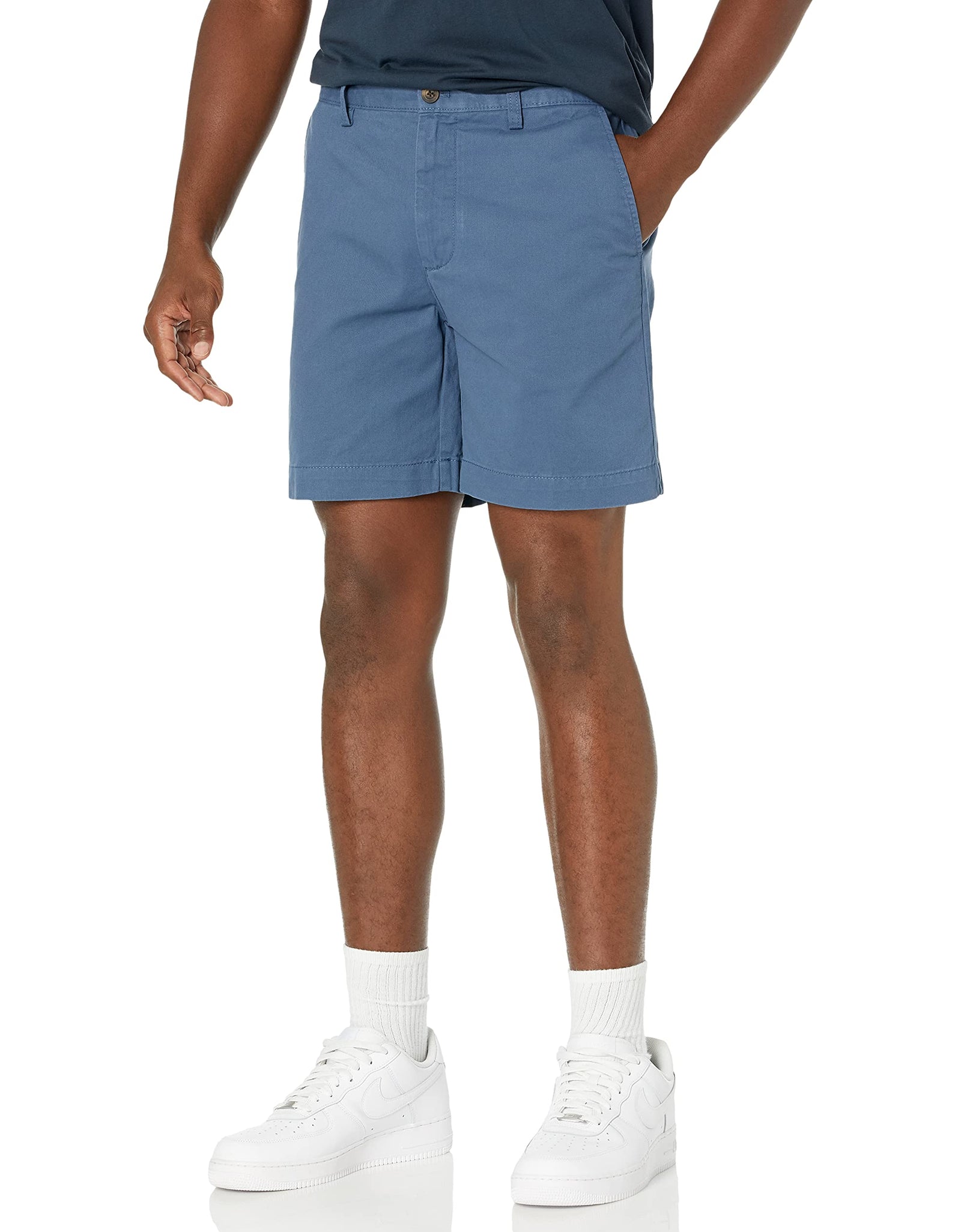 Amazon Essentials Men's Slim-Fit 7" Chino Shorts Deep Blue Size 30