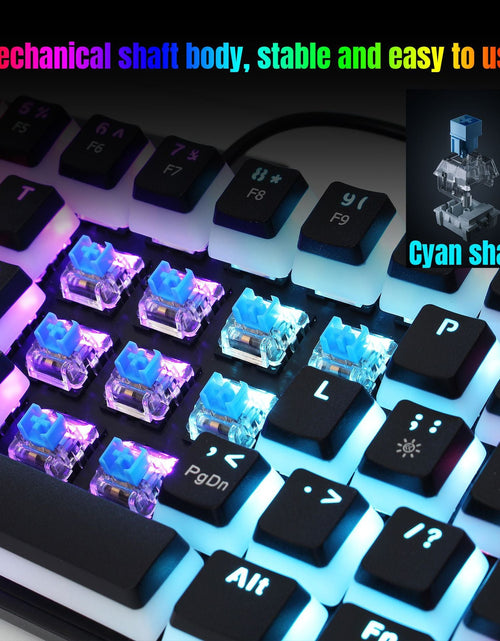 Load image into Gallery viewer, HXSJ new 61 key wired mechanical keyboard, blue axis pudding keycap, color backlit game, office and home use
