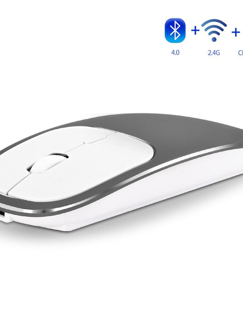 Load image into Gallery viewer, Aluminum alloy dual-mode wireless Bluetooth mouse rechargeable silent infinite computer accessories
