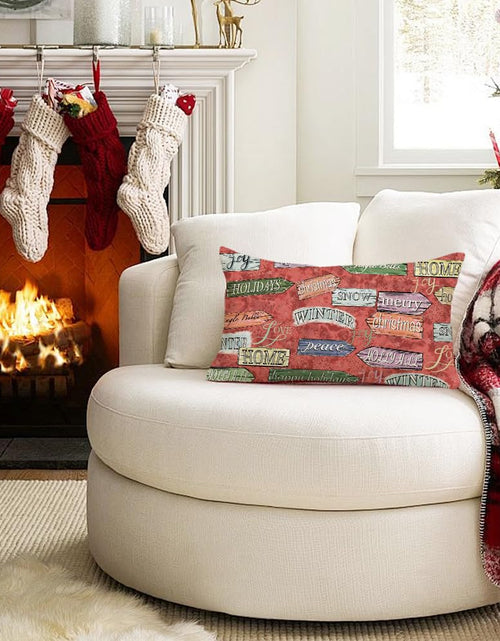 Load image into Gallery viewer, RABUSOFA Christmas Pillow Cover Red Lumbar Cushion 12x20 Inch Pack of 1
