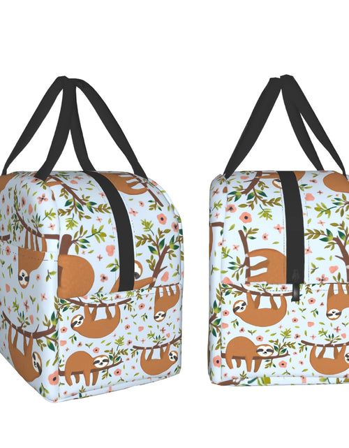 Load image into Gallery viewer, Giwawa Sloth Insulated Lunch Box 8 Capacity Blue Cartoon Animal Flower Trees

