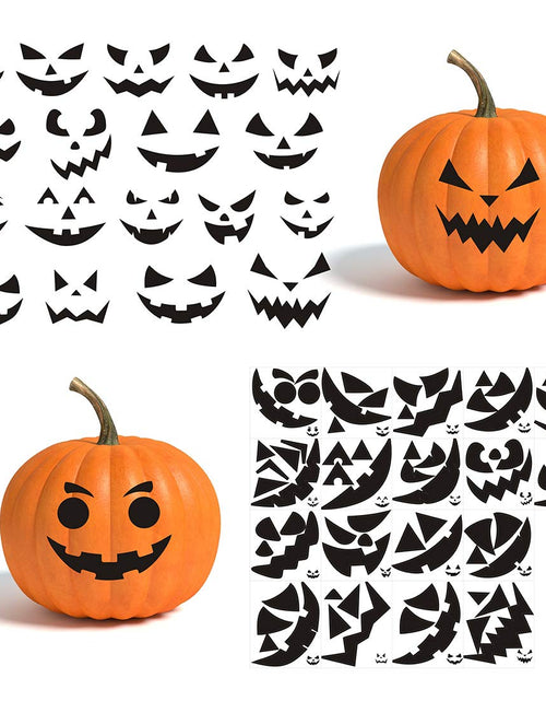 Load image into Gallery viewer, Calidum Halloween Pumpkin Decorating Stickers 18 Sheets Black Kids Craft

