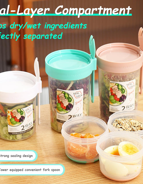 Load image into Gallery viewer, Kendyy 2 Pack Leak Proof Overnight Oats Container with Spoon Green
