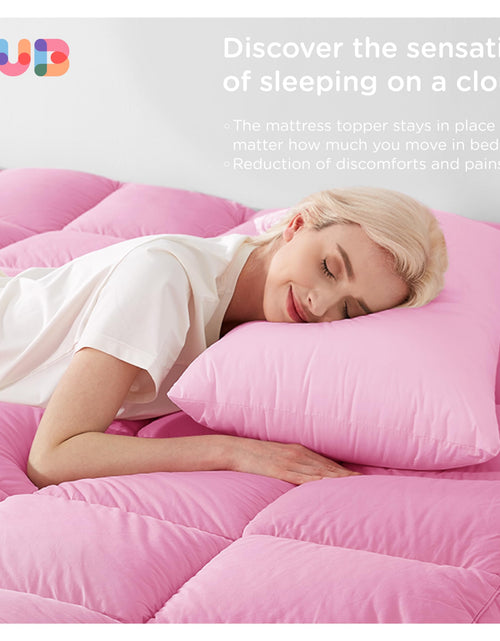 Load image into Gallery viewer, KUB Cotton Mattress Topper Cooling Pillow Top White Queen 80x60in

