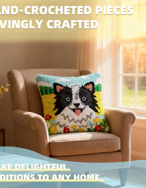 Load image into Gallery viewer, LUDOTEK Colorful Dog Latch Hook Kit Pre-Printed Canvas 17x17 in
