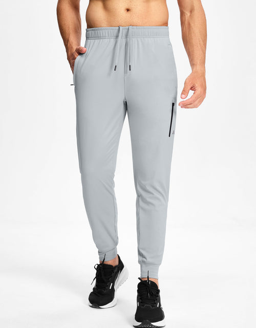 Load image into Gallery viewer, MUZEGE Men's Athletic Joggers Sweatpants Lightweight Running Light Grey Size L
