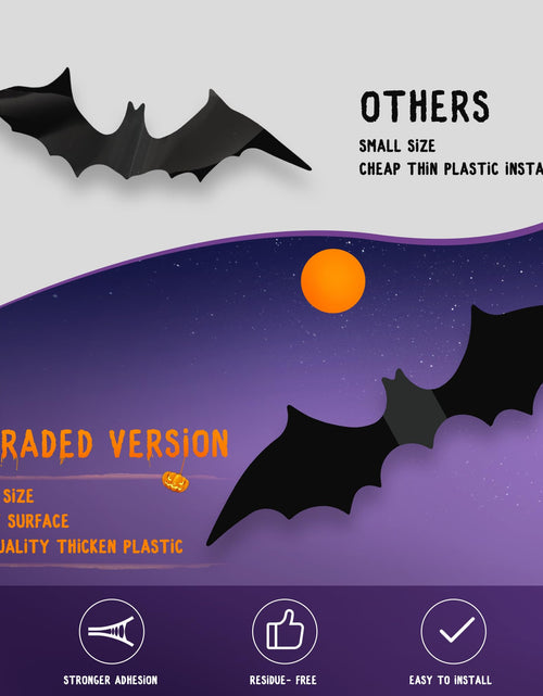 Load image into Gallery viewer, PFAMKEER Halloween Bat Stickers 120pcs 3D Black PVC Various Sizes
