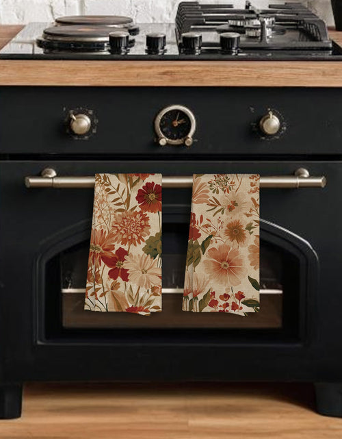 Load image into Gallery viewer, Sviojuce Vintage Fall Pumpkin Oak Leaf Kitchen Towels 16x24 Beige Set of 2
