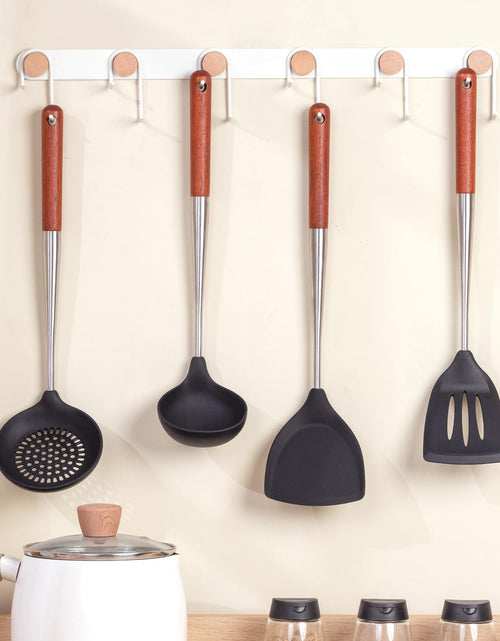 Load image into Gallery viewer, FJNATINH Silicone Spatula Turner Ladle Skimmer Set Stainless Steel Wood 4Pc
