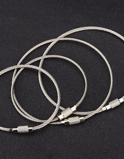 Load image into Gallery viewer, Biyrly Stainless Steel Round Keyrings 1.5-25mm Silver 10 Pack
