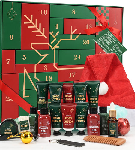 Advent Beauty Calendar 2025 Men Beard Care Skincare 24 Day Christmas Countdown