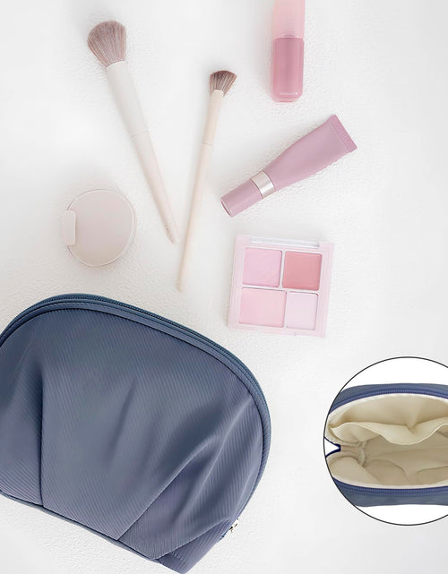 Load image into Gallery viewer, E-Tree Makeup Bag Half Moon Cosmetic Pouch Travel Toiletry Organizer Blue
