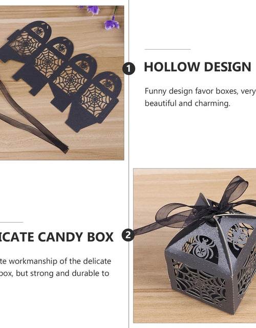 Load image into Gallery viewer, BESTOYARD Halloween Hollow Die-Cut Candy Boxes Black 8.27x4.53in 50pcs
