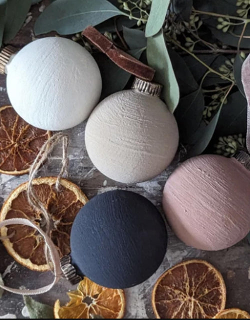 Load image into Gallery viewer, MiniInflat 12 Pc 4Inch Neutral Textured Christmas Ball Ornaments Cream Blue Pink
