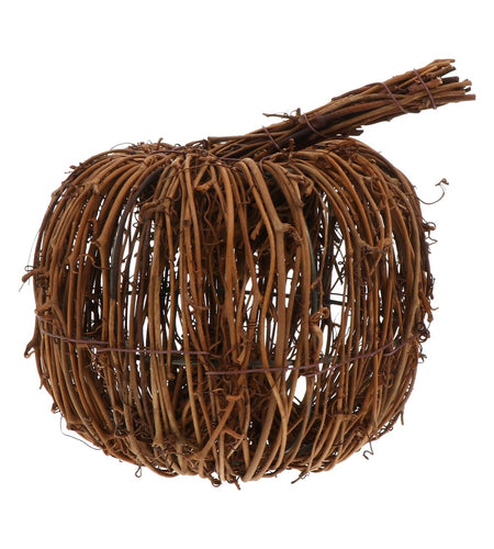 VOSAREA Wicker Rattan Pumpkin Ornament Rustic Brown 15CM Halloween Thanksgiving