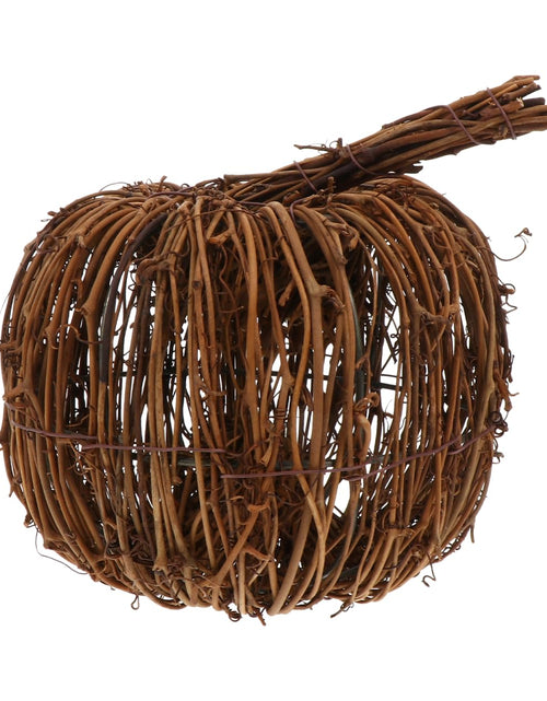 Load image into Gallery viewer, VOSAREA Wicker Rattan Pumpkin Ornament Rustic Brown 15CM Halloween Thanksgiving

