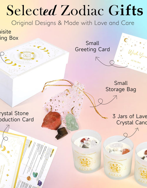 Load image into Gallery viewer, Suhctuptx Zodiac Lavender Scented Soy Candles Healing Crystals Fire Signs Small
