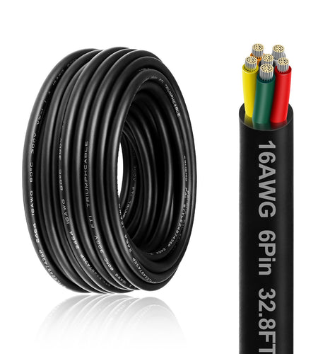 LEDLampsWorld 20 Gauge 7 Conductor Electrical Wire 32.8FT PVC Thermostat Wire