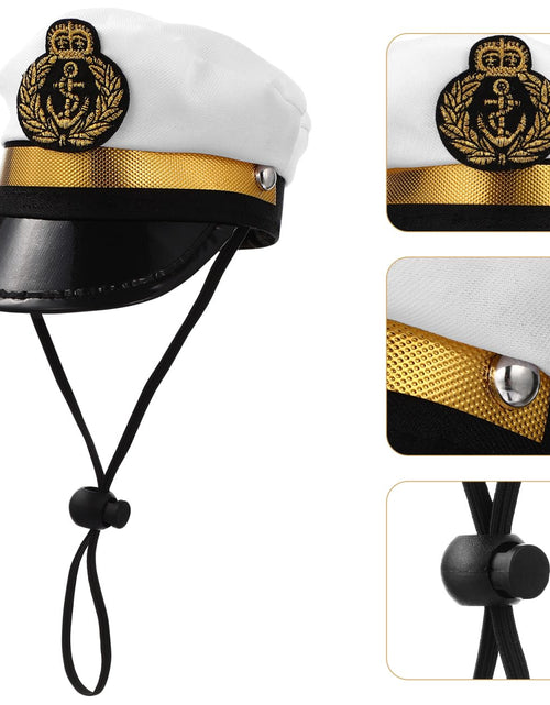 Load image into Gallery viewer, BESPORTBLE Small Dog Captain Sailor Hat Marine Admiral Costume Black
