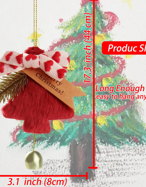 Load image into Gallery viewer, DILAGG Christmas Decorations Fuzzy Tree Ornaments Plush Pendant Gold Bell Red
